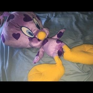 Big purple tweety bird with hearts
